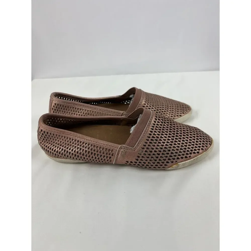 Frye Melanie Flats Copper Rose Gold Leather 6.5 Slip On Perforated Comfort - Picture 12 of 12